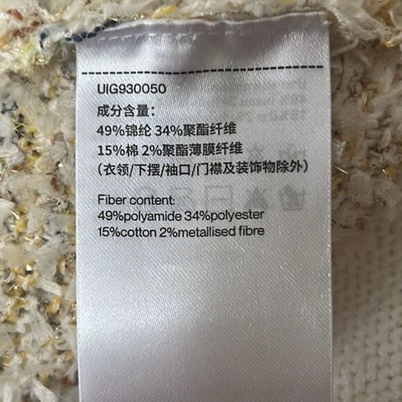 URBAN REVIVO Size XL Cropped Pearl Button Front Cardigan Sweater Secretary Bow - Picture 8 of 9